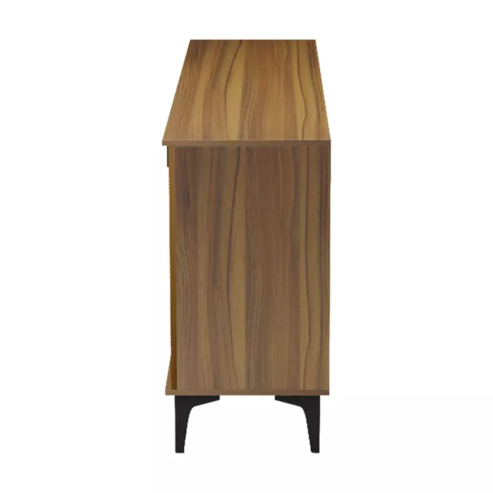 Μπουφές Riba pakoworld καρυδί-μαύρη όψη μαρμάρου 180x40x78εκ