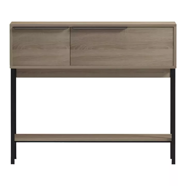 Κονσόλα Nordic pakoworld σε sonoma-μαύρη απόχρωση 90x29,5x76εκ