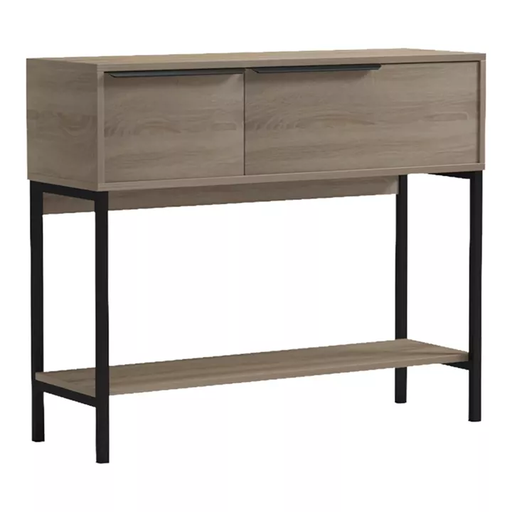 Κονσόλα Nordic pakoworld σε sonoma-μαύρη απόχρωση 90x29,5x76εκ