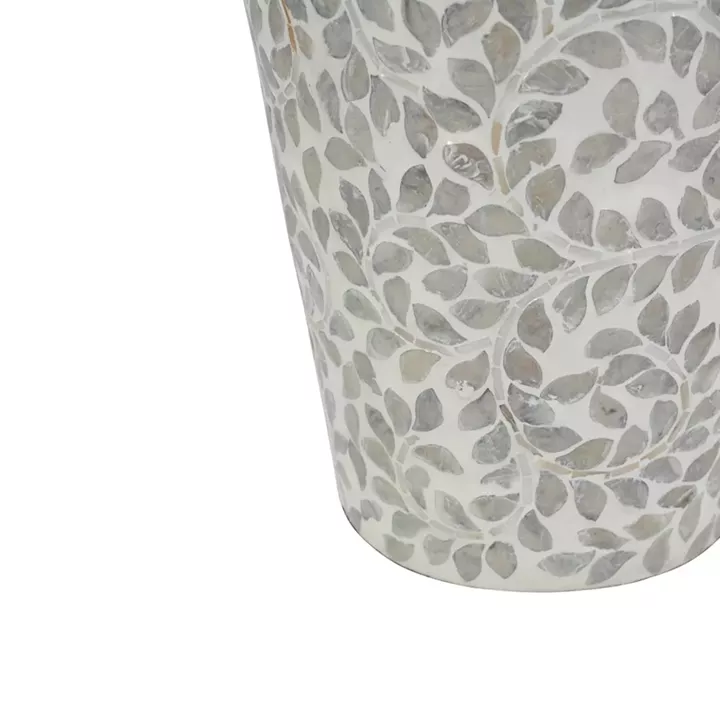 Artekko Ivory Γκρι Βάζο από Μπαμπού και Capiz (25x25x50)cm