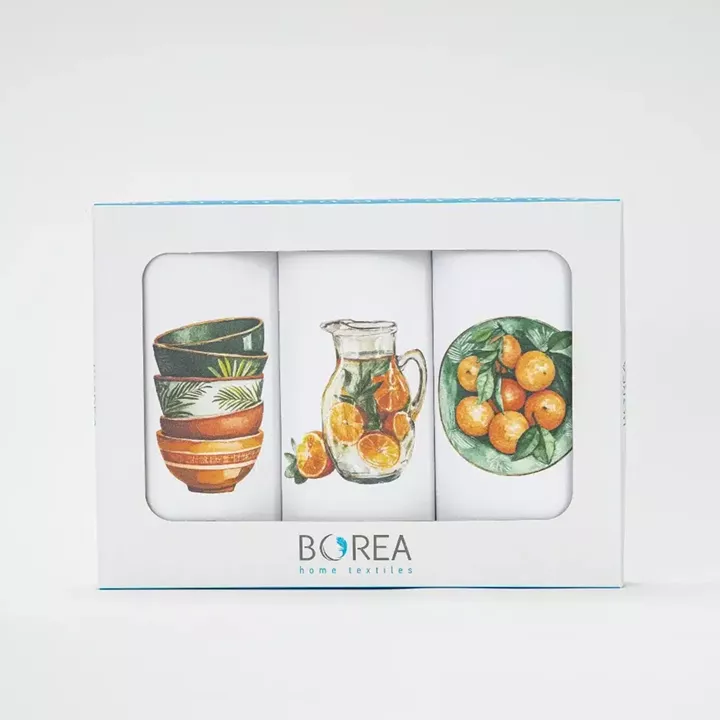 Ποτηρόπανα Κουζίνας Oranges Σετ 3ΤΜΧ