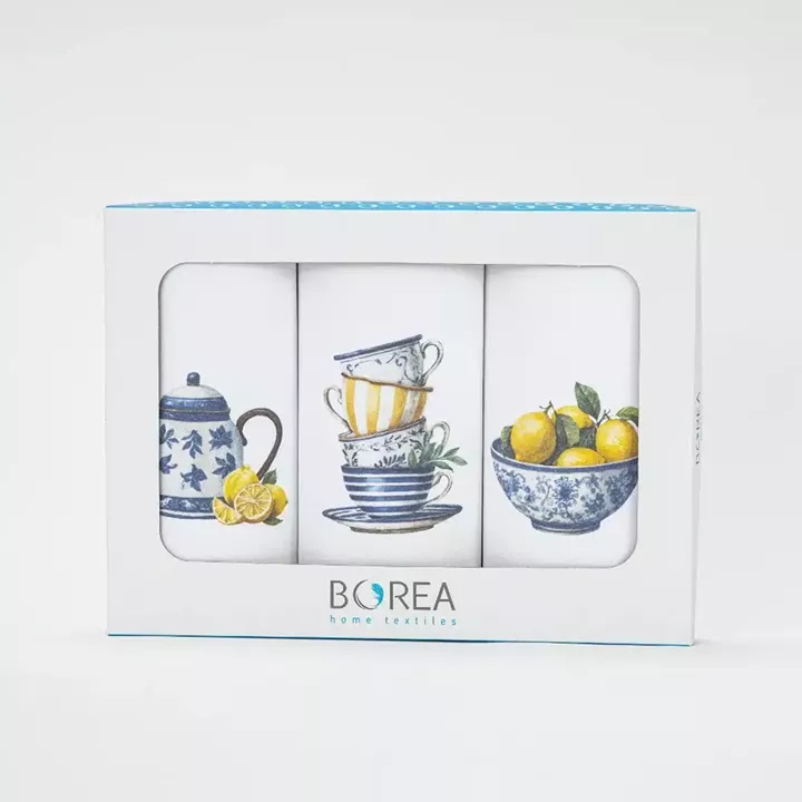 Ποτηρόπανα Κουζίνας Lemons Σετ 3ΤΜΧ