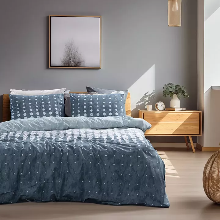 Beauty Home Σετ σεντόνια υπέρδιπλα με λάστιχο Glory Art 12364 170x200+32 Μπλε