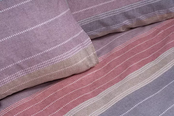 Beauty Home Σετ σεντόνια μονά με λάστιχο Glory Art 12371 110x200+32 Ροζ,Γκρι