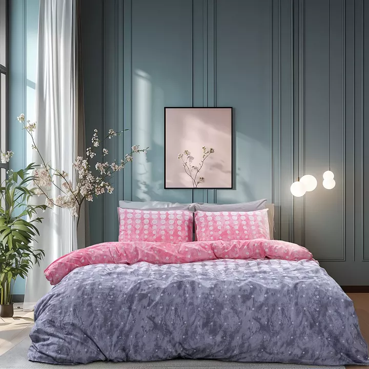 Beauty Home Σετ σεντόνια King size Glory Art 12372 280x265 Ροζ,Γκρι