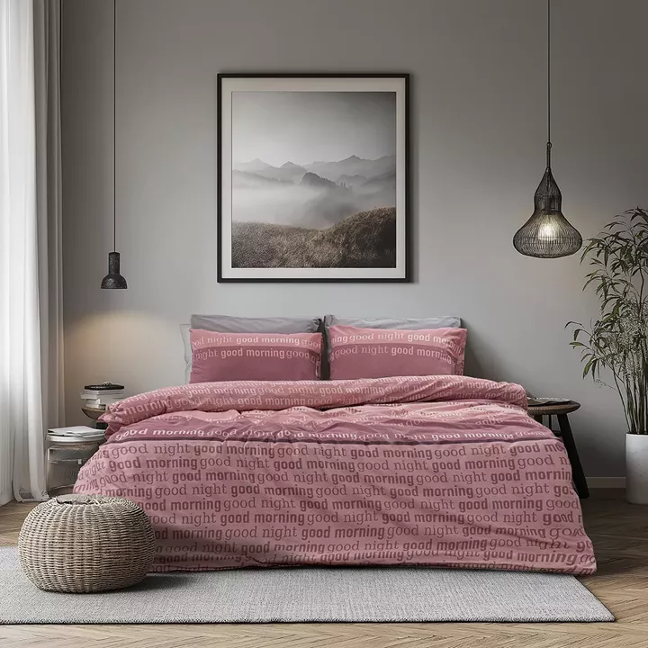 Beauty Home Σετ σεντόνια μονά με λάστιχο Glory Art 12374 110x200+32 Σάπιο Μήλο,Ροζ