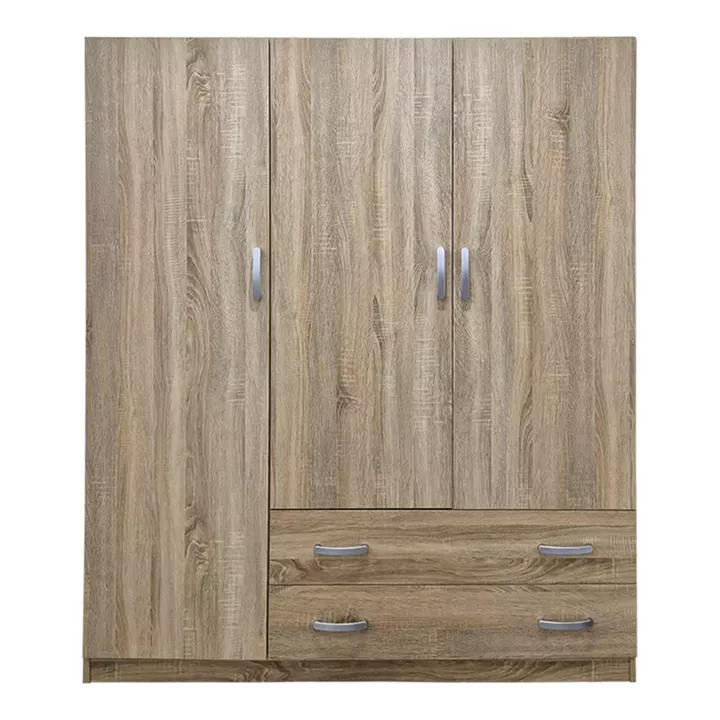 Three-leaf wardrobe with 2 drawers Alvia pakoworld sonoma 150x51x180cm
