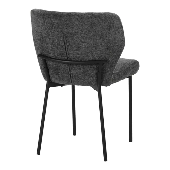 Καρέκλα Mavier pakoworld ύφασμα γκρι-πόδια μαύρο μεταλλικό 48x61.5x82εκ