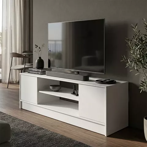 Έπιπλο τηλεόρασης Sasa pakoworld λευκό 120x35x41.5εκ