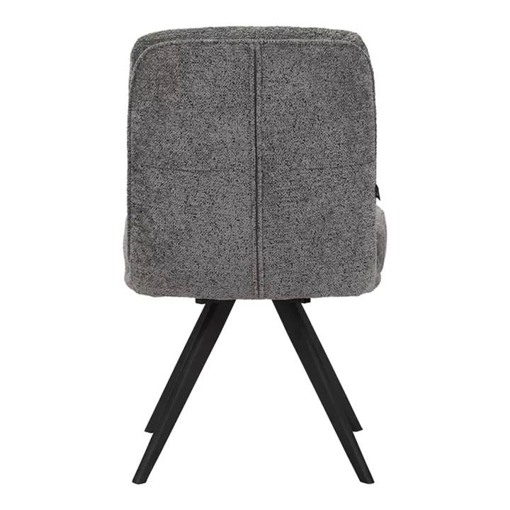 Καρέκλα περιστρεφόμενη Novo pakoworld ύφασμα ανθρακί μπουκλε-πόδια μαύρο μεταλλικό 65.5x50x90εκ