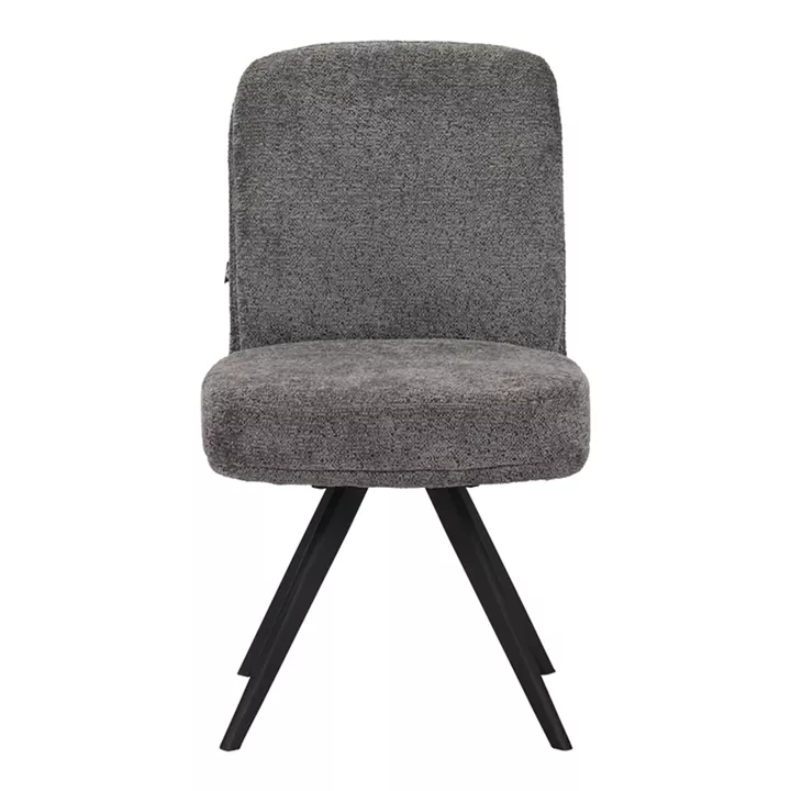 Καρέκλα περιστρεφόμενη Novo pakoworld ύφασμα ανθρακί μπουκλε-πόδια μαύρο μεταλλικό 65.5x50x90εκ