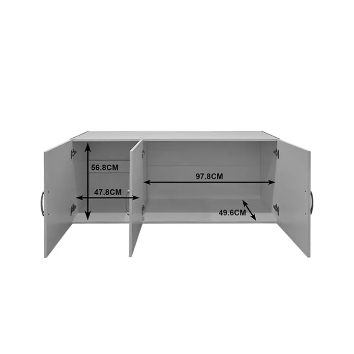 Πατάρι ντουλάπας τρίφυλλο Alvia pakoworld sonoma-ανθρακί 150x51x60εκ