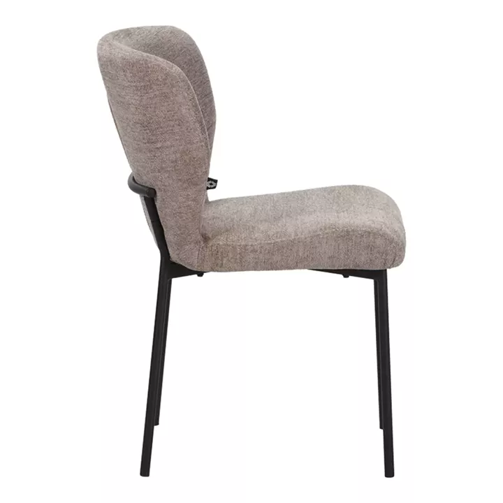 Καρέκλα Mavier pakoworld ύφασμα γκρι-μπεζ-πόδια μαύρο μεταλλικό 48x61.5x82εκ