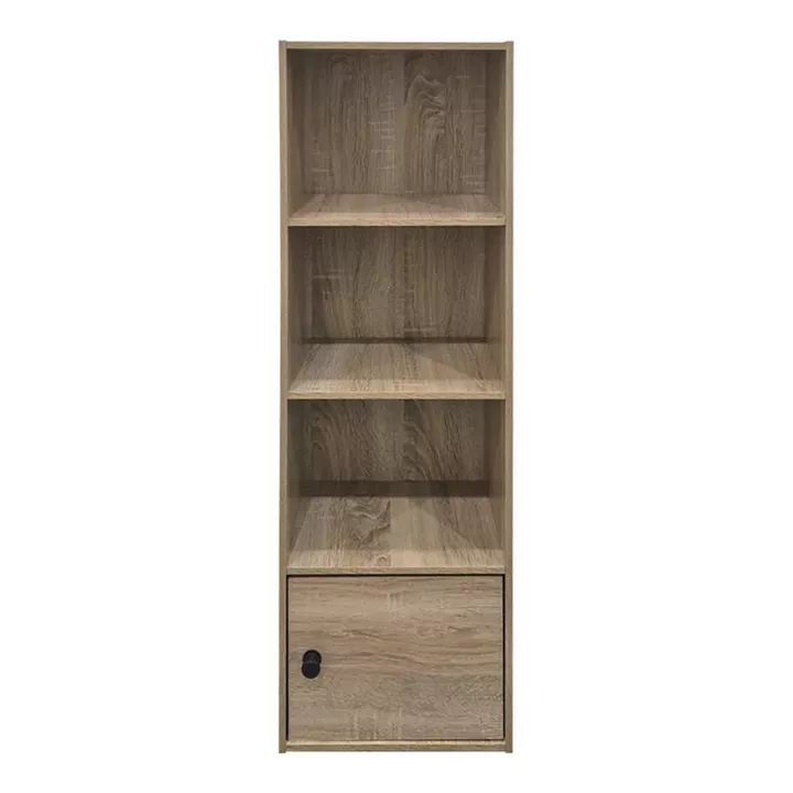 Βιβλιοθήκη-στήλη Lenobia pakoworld με ντουλάπι sonoma 30.5x24x95εκ