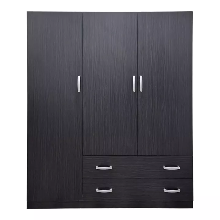 Ντουλάπα τρίφυλλη με 2 συρτάρια Alvia pakoworld wenge150x51x180εκ