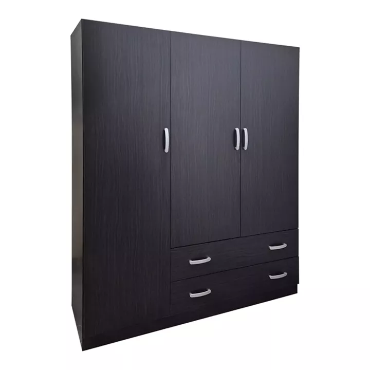 Ντουλάπα τρίφυλλη με 2 συρτάρια Alvia pakoworld wenge150x51x180εκ
