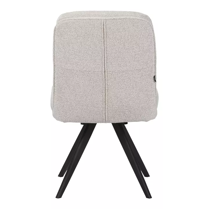 Καρέκλα περιστρεφόμενη Novo pakoworld ύφασμα λευκό μπουκλε-πόδια μαύρο μεταλλικό 65.5x50x90εκ