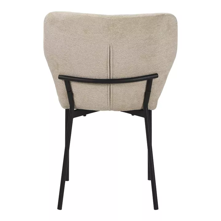 Καρέκλα Mavier pakoworld ύφασμα μπεζ-πόδια μαύρο μεταλλικό 48x61.5x82εκ