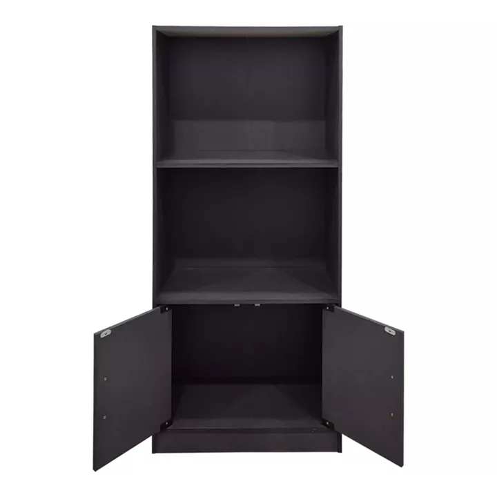 Βιβλιοθήκη Tekaro pakoworld ανθρακί 60x30x120εκ