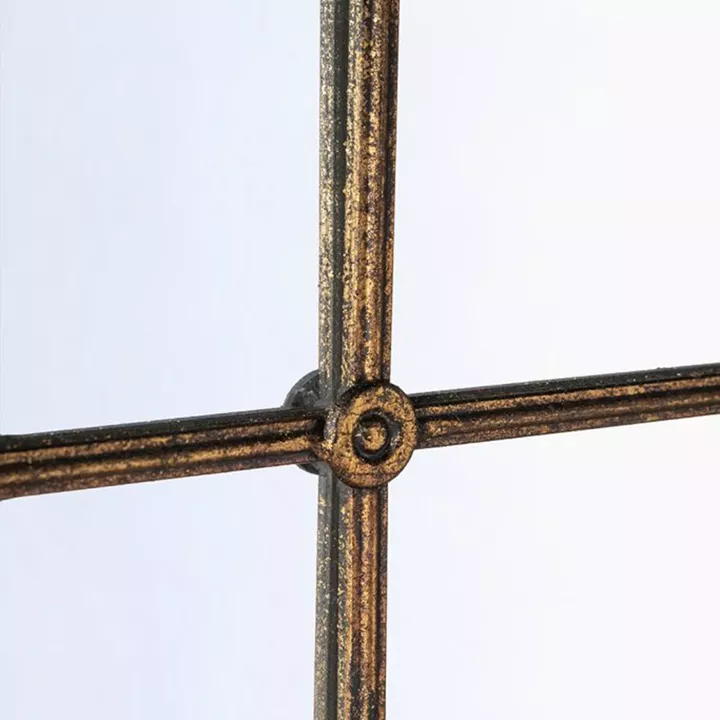 Artekko Capri Μαύρος Μεταλλικός Καθρέπτης Τούχου με Μπρονζέ Λεπτομέρειες (72x2.5x119.5)cm