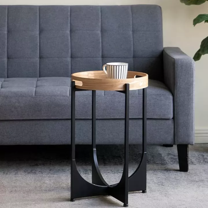 Artekko Gaia Καφέ Ξύλινο Βοηθητικό Τραπέζι (38x38x56)cm