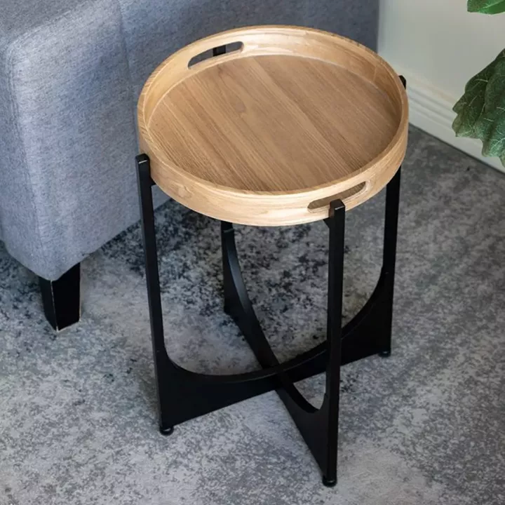 Artekko Gaia Καφέ Ξύλινο Βοηθητικό Τραπέζι (38x38x56)cm