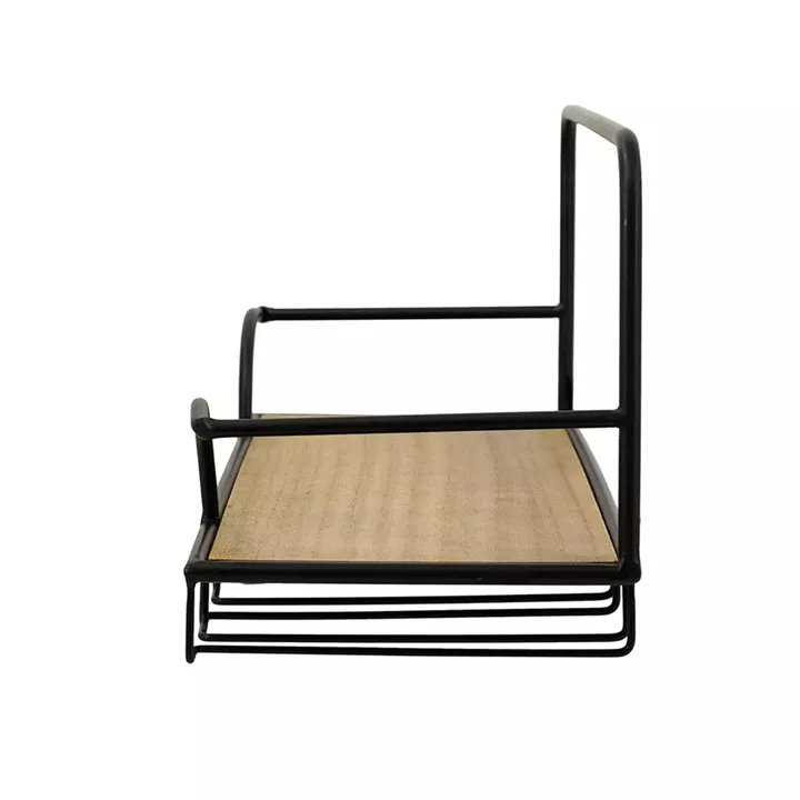 Artekko Gaia Καφέ Ξύλινο Ράφι Τοίχου για Ποτήρια (62x21x25)cm