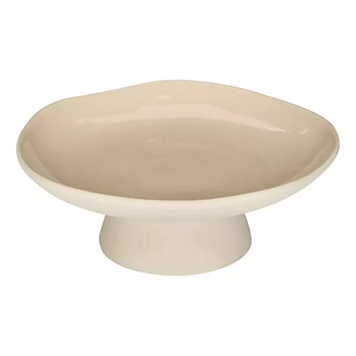 Decorative bowl Orezan pakoworld ceramic beige D28x10cm