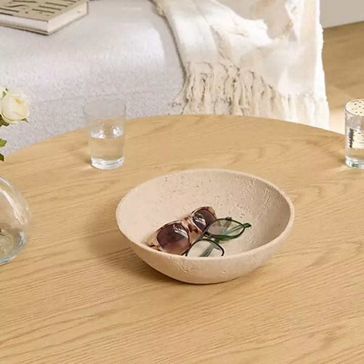 Decorative bowl Serio pakoworld polyresin beige D24.5x7.5cm