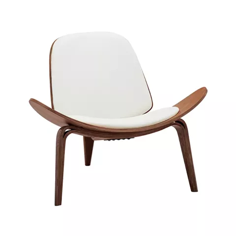 Πολυθρόνα Vilma pakoworld PU μπεζ- plywood καρυδί 90x76.5x74.5εκ