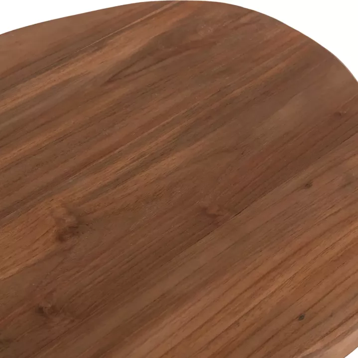 SIDE TABLE AIDA HM4692.01 FIBER CEMENT IN BLACK--TEAK WOOD TOP 47x60x59Hcm.