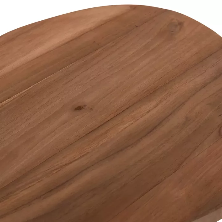 SIDE TABLE AIDA HM4692.02 FIBER CEMENT IN WHITE--TEAK WOOD TOP 47x60x59Hcm.