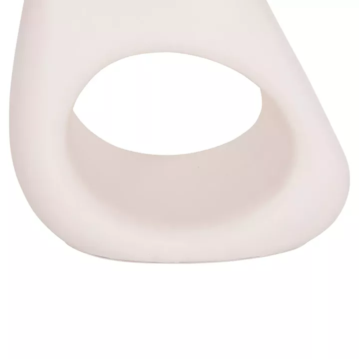 SIDE TABLE AIDA HM4692.02 FIBER CEMENT IN WHITE--TEAK WOOD TOP 47x60x59Hcm.