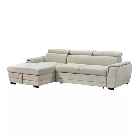 Dreamora right corner pakoworld corner sofa bed with storage space beige fabric 270x167x82cm