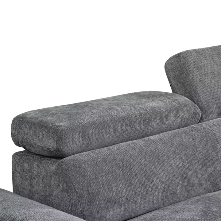 Dreamora left corner pakoworld corner sofa bed with storage space black fabric 270x167x82cm