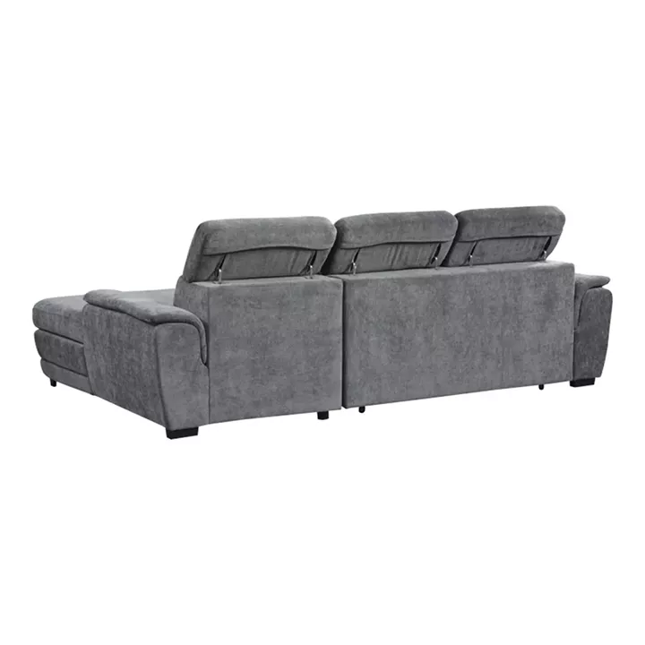 Dreamora left corner pakoworld corner sofa bed with storage space black fabric 270x167x82cm