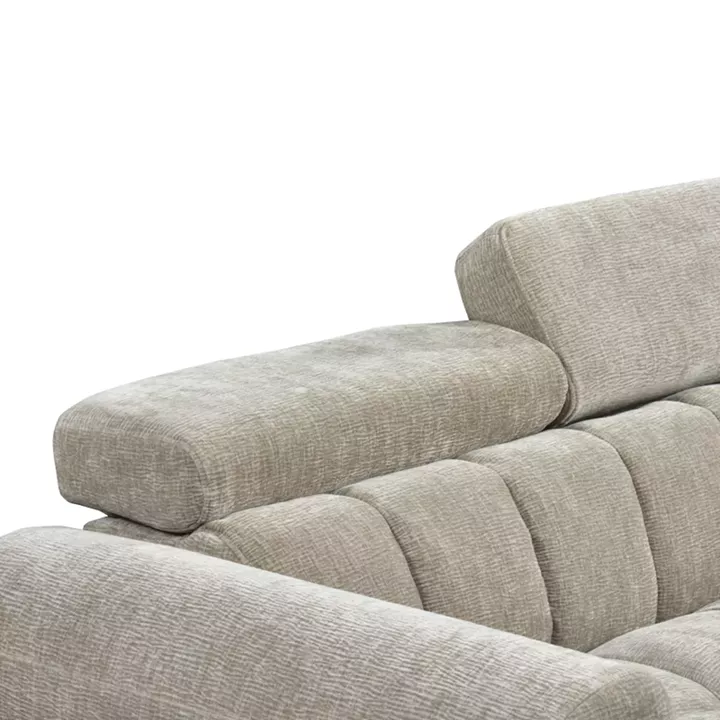 Γωνιακός καναπές-κρεβάτι αριστερή γωνία Nuvora pakoworld με αποθηκευτικό χώρο μπεζ ύφασμα 244x225x79εκ