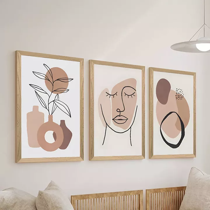 Wall art in frame Minilo pakoworld triptyque with digital print 33x0.3x48cm