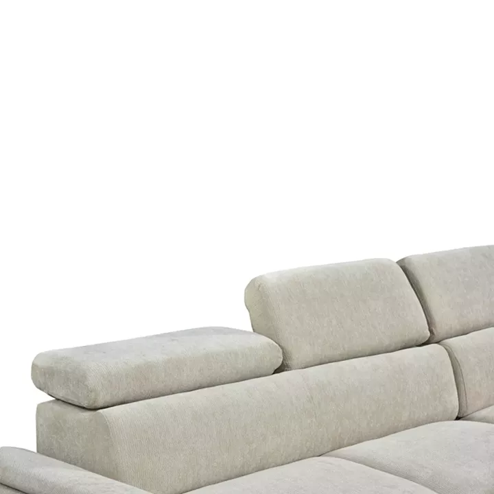 Γωνιακός καναπές-κρεβάτι αριστερή γωνία Dreamora pakoworld με αποθηκευτικό χώρο ύφασμα μπεζ 270x167x82εκ