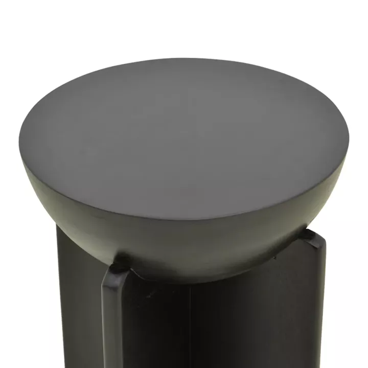 Βοηθητικό τραπέζι Jenby pakoworld μασίφ μάνγκο ξύλο μαύρο Φ40x50εκ