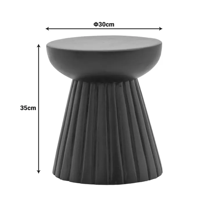 Side table Nemira pakoworld solid mango wood black D30x35cm