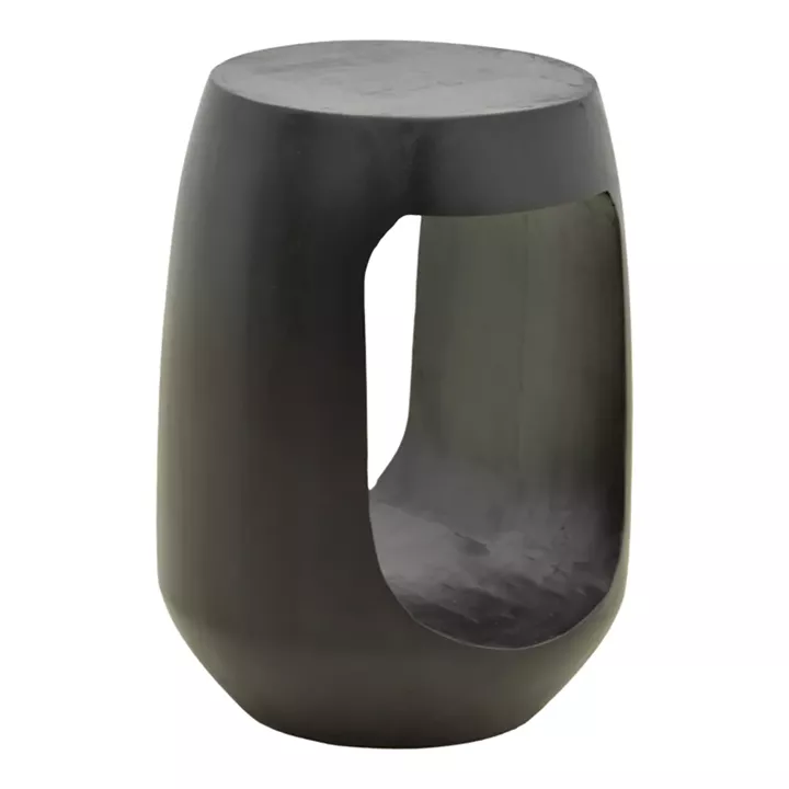 Side table Lenora pakoworld solid mango wood black D33x45cm