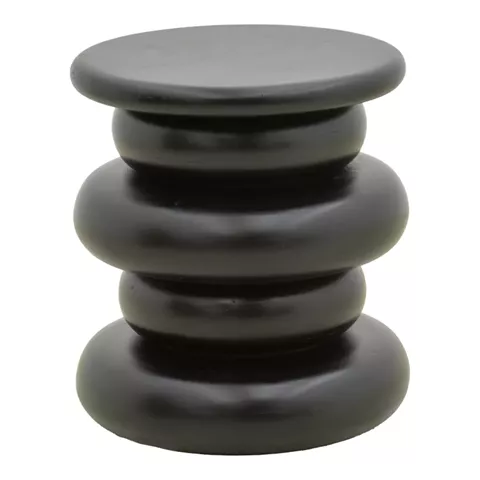 Side table Circena pakoworld solid mango wood black D40x45cm