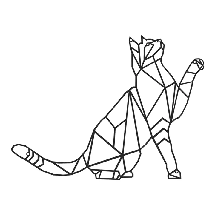 Διακοσμητικό τοίχου Cathy pakooworld μαύρο μεταλλικό 40x1,5x40εκ