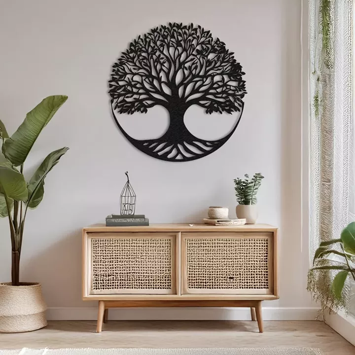 Διακοσμητικό τοίχου Lifeto pakooworld μαύρο μεταλλικό Φ80x1,5εκ