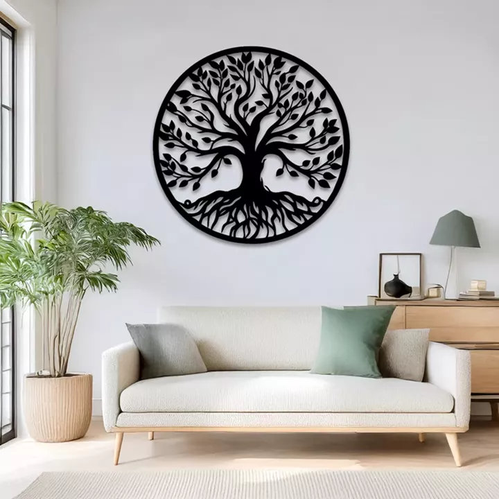 Διακοσμητικό τοίχου Treelife pakooworld μαύρο μεταλλικό Φ80x1,5εκ