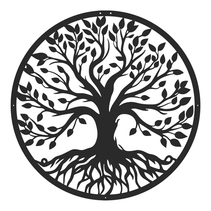 Διακοσμητικό τοίχου Treelife pakooworld μαύρο μεταλλικό Φ80x1,5εκ