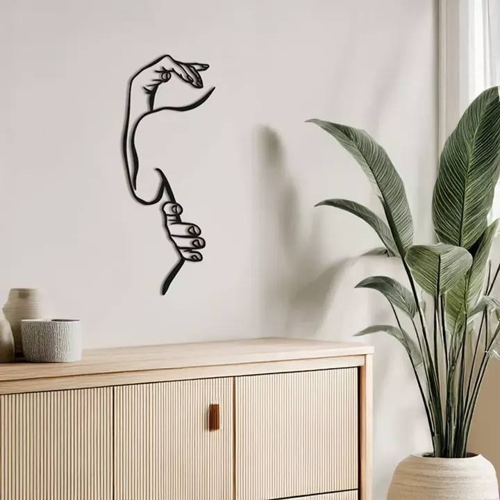 Διακοσμητικό τοίχου Femalo pakooworld μαύρο μεταλλικό 20x1,5x50εκ