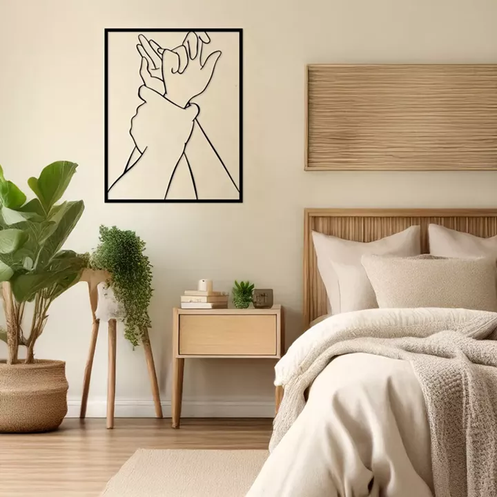 Wall deco Handia pakoworld black metal 40x1.5x50cm