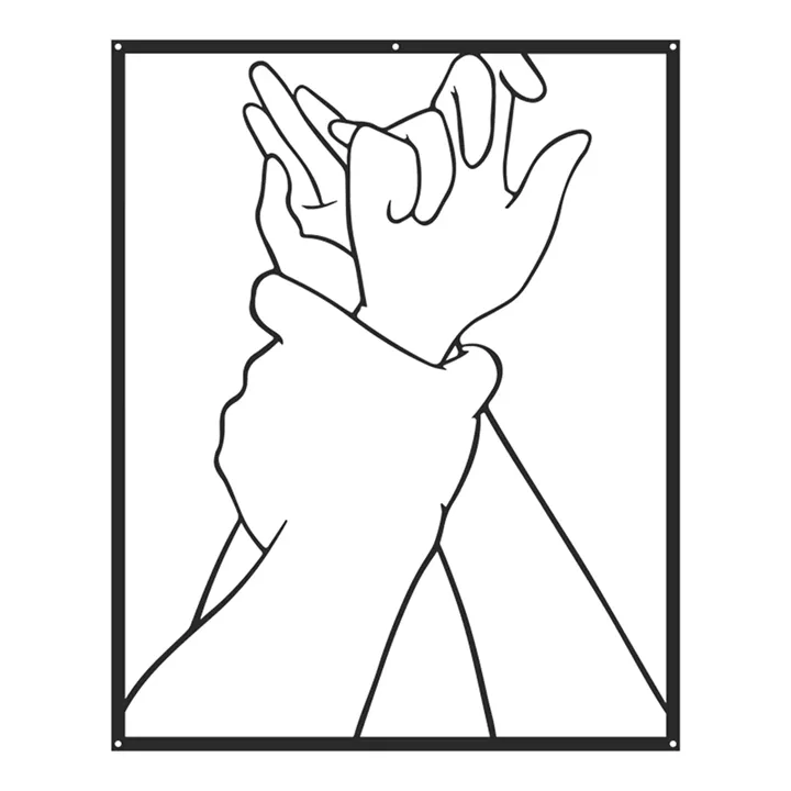 Wall deco Handia pakoworld black metal 40x1.5x50cm